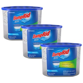 DampRid Fragrance Free Disposable Moisture Absorber - 10.5 oz. Each - 3 Pack – Attracts & Traps Excess Moisture, Eliminates Musty Odors, Creates Fresher, Cleaner Air