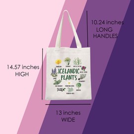 MNIGIU Funny Icelandic Plants Gift Icelandic Plants Tote Bag Botanist Gift Icelandic Plants Collection Gift For Women (Plants Tote)