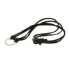 Black Leather Cord Necklace with Silver Coloured Round Metal Pendant