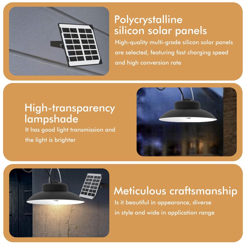 LEKEFETO Solar Pendant Light with Motion Sensor, Solar Pendant Lamp