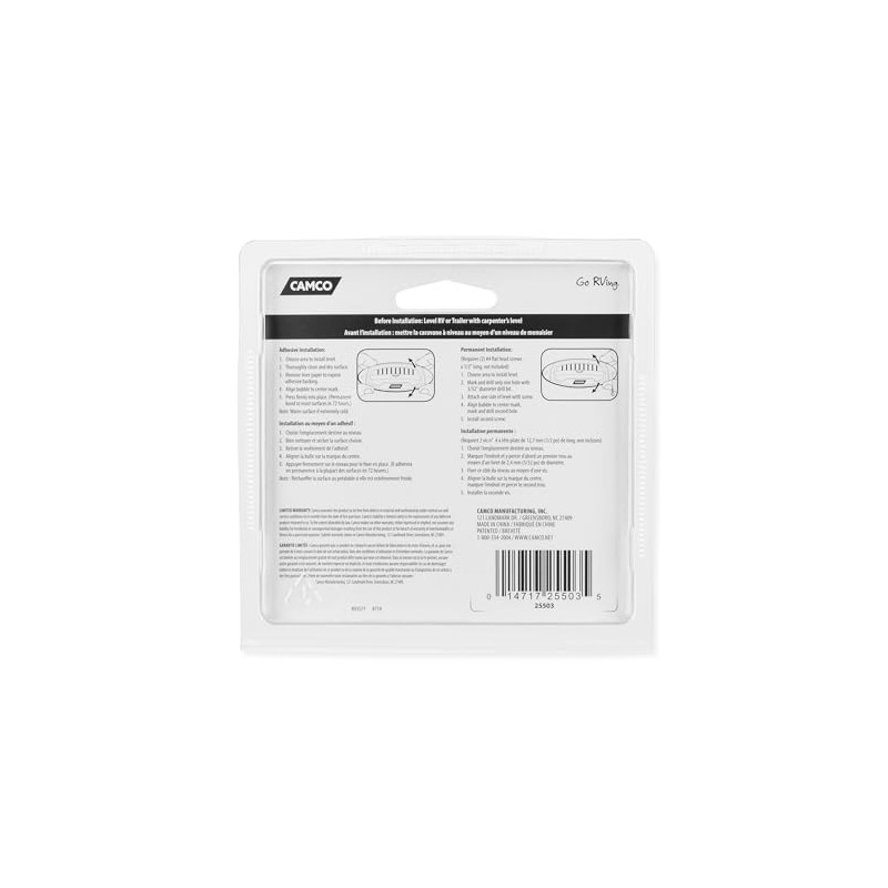 Camco Utility Trailer Bubble Levels - Features Graduated Markings for