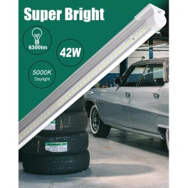 SZHLUX 10 Pack LED Shop Light 4FT 42W 5000K Daylight White Linkable Integrated Fixture