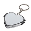 Heart-Shaped Mini Silver Metal Double-Sided Mirror Keychain Portable Folding Cosmetic