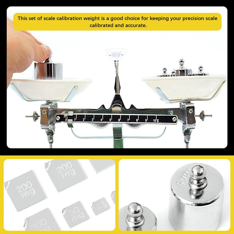 Mardatt 18 Pcs Precision Scale Calibration Weight Set10m to 500mg,