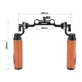 CAMVATE Rosette Handgriffe für 15 mm Rod Clamp Schienenblock DSLR Griff Schulter Rig (Leder Grip)