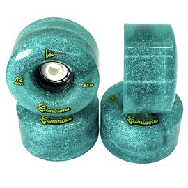 Luminous Wheels LED Quad Wheels Jade Glitter 62mm 4pack Green