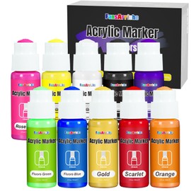 FansArriche Acrylic Paint Markers, 18mm Jumbo Round Tip (60 ml/ 2 oz), Water-Based Paint Markers for Art, Canvas, Metal, Paper, Rock and More, Waterproof and Permanent Ink for Lasting Tags