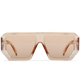 cydays Women Thick Frame Sunglasses Trendy Design Uv 400 Protection Sunglasses for Driving Golf Fishing 1019, Brown, M