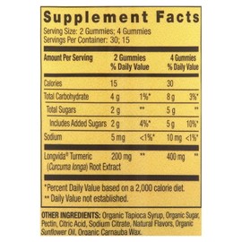 Spring Valley Non GMO Longvida Turmeric Vegetarian Gummies, Peach Mango, 60 Ct