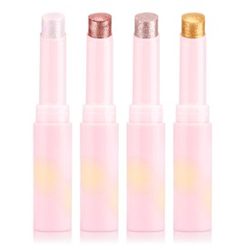 Erinde Eyeshadow Stick Jelly Eye Shadow, Creamy Smooth, Waterproof Smudge Proof Long Lasting Eyeshadow Stick, Multi Use Highly Pigmented Shimmer Eye Shadow Pencil for Women, 01+02+03+05