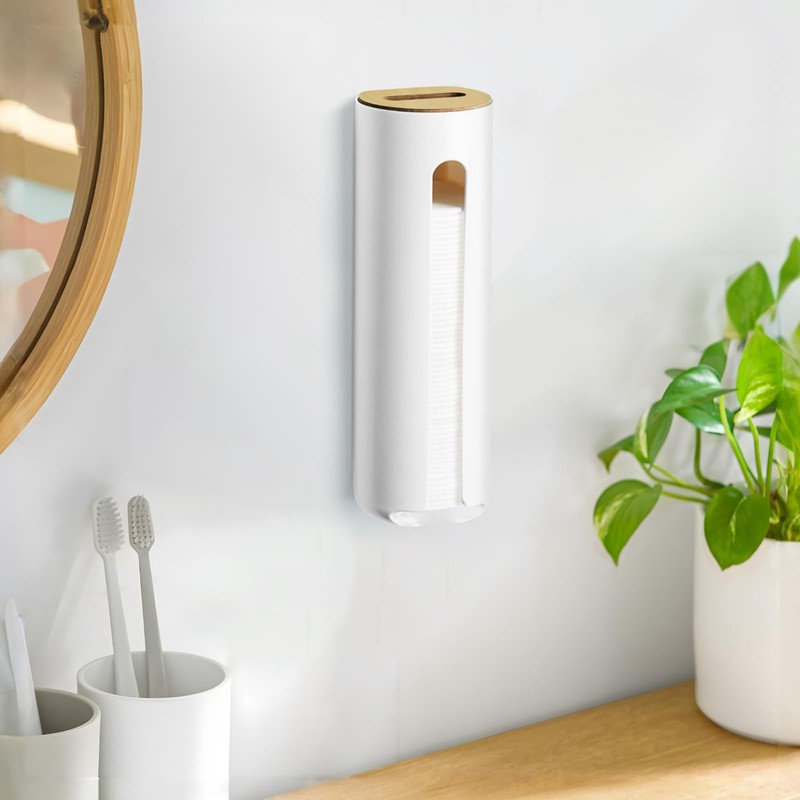 IWNTWY Cotton Pad Holder, Wall Mounted Cotton Rounds Holder Dispenser