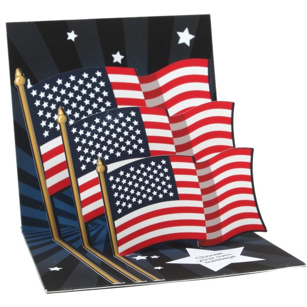 Up with Paper Pop-Up Treasures Light-Up Greeting Card - Patriotic