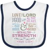 inktastic Love the Lord Heart Mind Strength Baby Bib White
