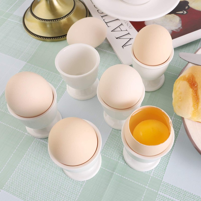 Ceramic Soft Hard Boiled Egg Cups Holder Set of 6