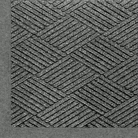 M+A Matting 2297 Waterhog Eco Premier Fashion PET Polyester Fiber Indoor/Outdoor Floor Mat, SBR Rubber Backing, 3' Length x 2' Width, 3/8" Thick, Grey Ash