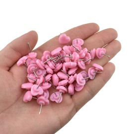 HAHIYO Heart Creative Push Pins Thumb Tack Nail Stud Press Smoothly Hold Firmly Leave Small Hole Long Enough to Hang Easy to Position Sturdy for Cork Board Cubicle Wall Map Message Plastic Pink 100PCS