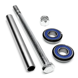 HiTemp Front Wheel Bearing Rebuild Kit w/Stainless Steel Axle & 7.5" Bolt 025-0008-00 022-7009-00 018-0035-00 for BadBoy fits All MZ MZ-Magnum MZ-Rambler Walk-Behind Raider Bad Boy Mowers