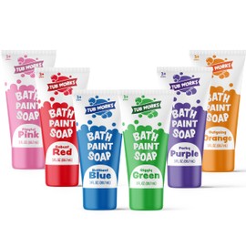 Tub Works® Bath Paint Soap Bath Toy, Classic 6 Pack | Non-Toxic | Washable Bathtub Paint for Finger Painting on Tub Walls | Ideal Toddler Bath Toys for Creative Play | Easy to Clean, Fun Bath Art