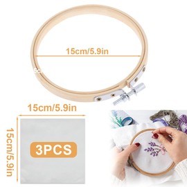VYIBPDY 4 Sets Embroidery Set for Beginners Embroidery Set Stitch Embroidery Starter Kits Cross Stitch Kit Embroidery Hoop (15 x 15 cm), multicoloured, A