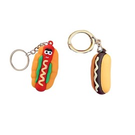 Kysin Chiys 2 Pcs Pizza Hamburg Keychains Food Keychain Assorted Styles and Colors Pizza Party Favors Pizza Party Supplies - Hotdog