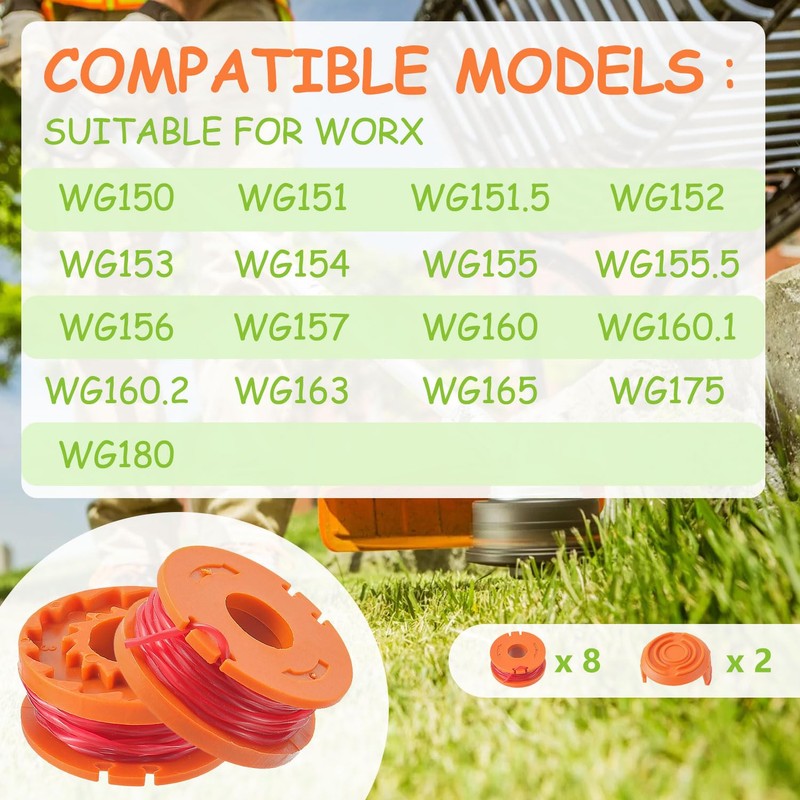 EPLZON Grass Trimmer Spool for Worx Grass Trimmer, Diameter 1.65