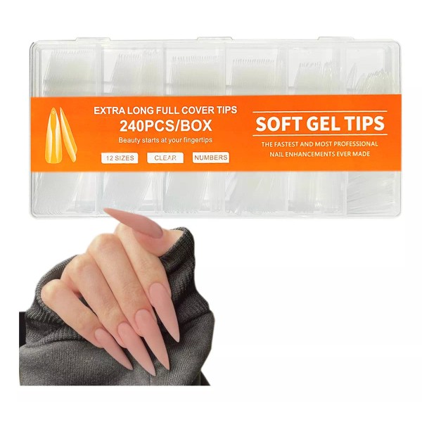 Soft gel tip Tips De Gel Suave Soft Tips En Caja Con Uñas Postizas 240 Pz