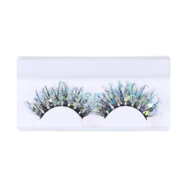 1 Pair 25mm 3D Luminous Mink Lashes Fluffy Dramatic Eyelashes Messy Long False Eyelashes Makeup Sequin Eyelashes (Q-12)