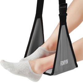 Airplane Footrest with No Feet Clashing, Portable Base Designed Travel Foot Hammock to Relax Your Feet, Memory Foam Plane Foot Rest to Relieve Feet Soreness - Long Flights Essentials