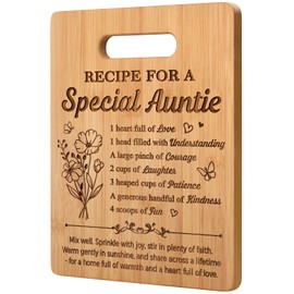 Auntie Gifts, Anutie Birthday Gifts, Unqiue Bamboo Cutting Board for Aunt Aunty, Mother’s Day Christmas Birthday Present for Aunts from Nephew Niece
