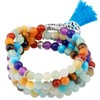 Mookaitedecor Gemstone Elastic Bracelet with 108 Beads Buddhist Tibetan Prayer