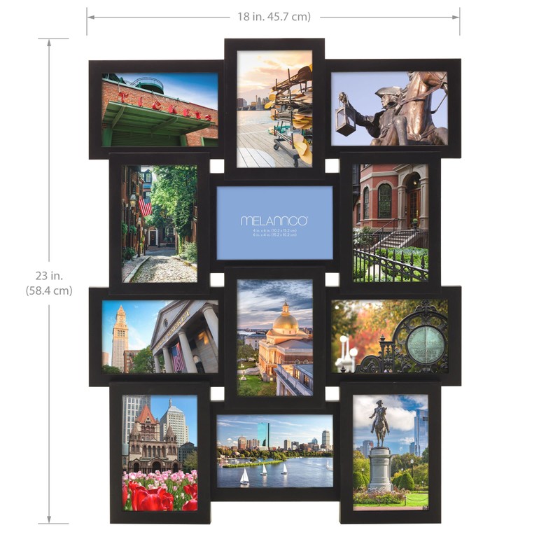 Melannco 12 Opening Collage Frame, Displays 4x6 and Six 6x4