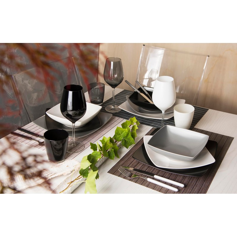 Excèlsa Happy Colour Packung mit 2 Wasser Gläser, Glas, Schwarz