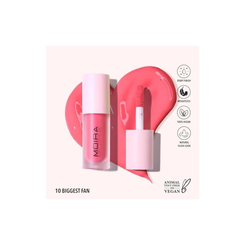 Moira Love Steady Liquid Blush Rubor Líquido Biggest Fan 10