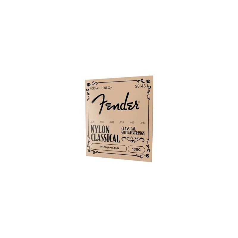 Fender Cuerdas acústicas de nailon, 130 transparentes/plateadas, extremo de bola,