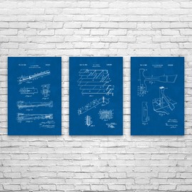 Roofing Patent Posters Set of 3 (5x7), Roofer Gifts, Industrial Art, Contractor Gifts, Construction Worker, Roofing Art Blueprint