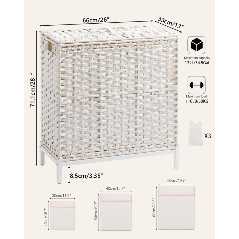 SETVSON Laundry Hamper with Lid 132 L, (35 Gallons) Clothes