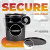 ATERET 5 Gallon Black Metal Bucket & Lever Lock Pail