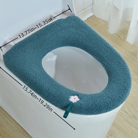 Elongated Washable Toilet Seat Cover - Extra Thick & Soft Toilet Seat Warmer for Bathroom, All-Season Comfort,Universal Fit for Standard/Elongated Toilets, Ideal for Family (4-pack Mix and match)