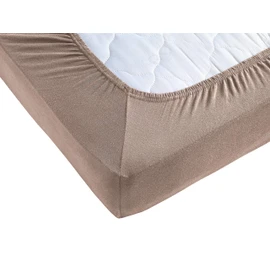 Fitted Sheet 180 x 200 - 200 x 200 cm - Jersey Fitted Sheet 100% Cotton - Comfort Bed Sheet for Mattresses up to 30 cm Height, Fitted Sheet Colour Nougat