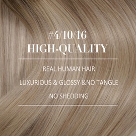 YoungSee Nano Beads Hair Extensions Brown Nano Ring Hair Extensions Remy Human Hair Balayage Dark Brown with Blonde Nano Tip Extensions Real Hair Brown Hair Extensions Nanos Cold Fusion 1g/s 50g 18in