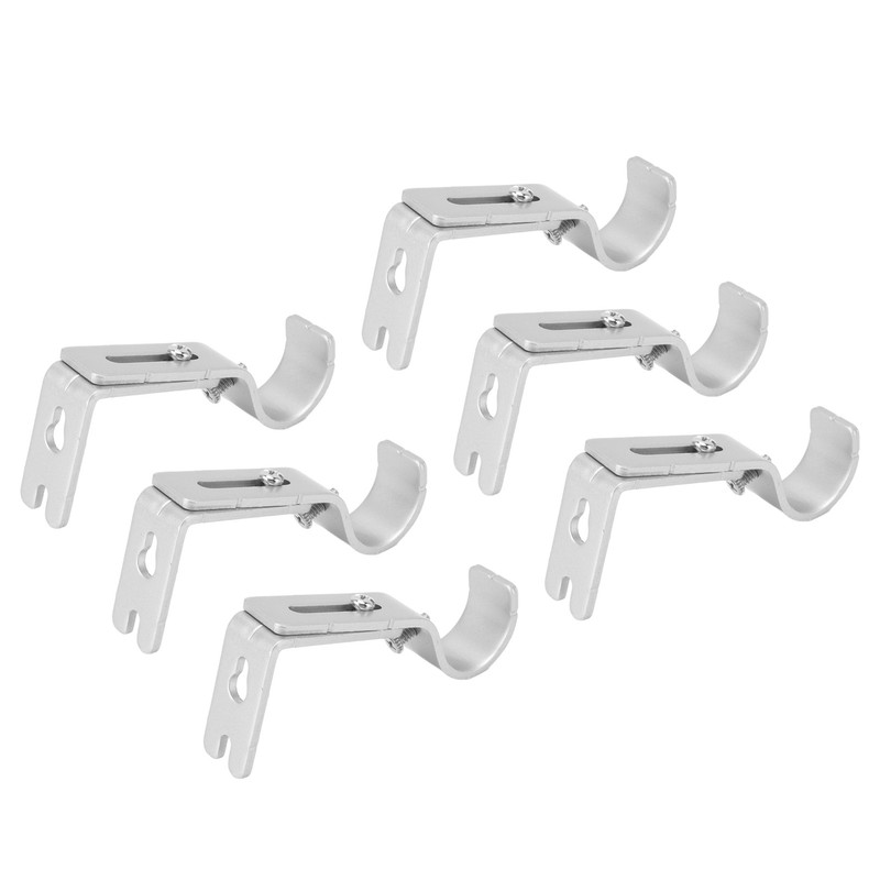 6PCS Curtain Rod Brackets Iron Adjustable Window Curtain Rod Support