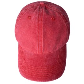 TSSGBL Red Hat for Women Men Vintage Cotton Washed Baseball Caps Unstructured Adjustable Distressed Dad Hat Red