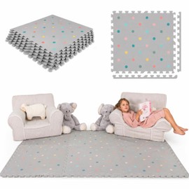 Nuzu Tapete para Bebe Puntos de Colores  Espacio Seguro y Suave para Explorar y Aprender  Fomenta Desarrollo Infantil  Tapete Bebe Fácil de Limpiar y 