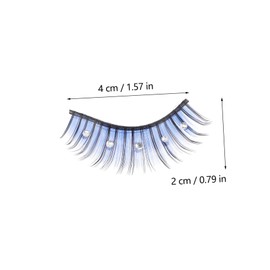 FOMIYES 2sets Big Eyes Fake Lashes Rhinestone Side Lashes False Eyelashes for Festival Cosplay Attractive Look 5pairs*2