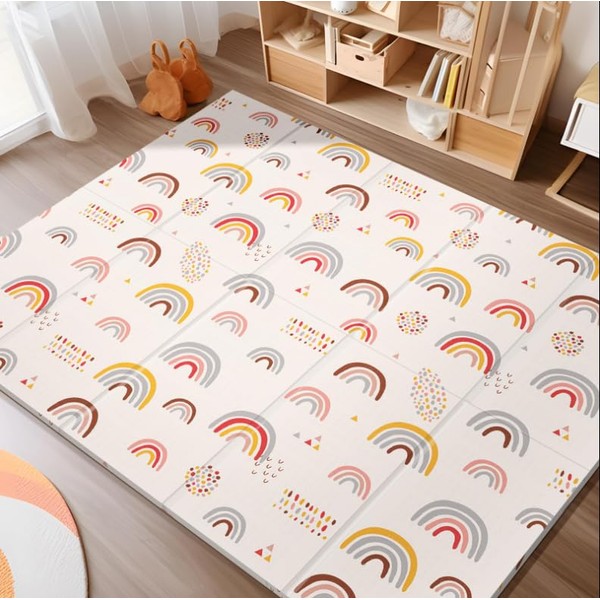 Baby Play Mat,79"x 71" Large Mat for Floor,Reversible Floor Mat,Foam