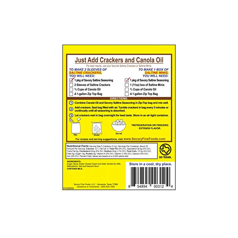 Savory Saltine Seasoning, 2.2 Ounce, Cinnamon Toast, 4 Pack