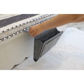 HRB Felt Laptop Bag up to 13 Inches, Bed Bag for Hanging, Ideal Hanging Storage, Anthracite Hanging Organiser or Remote Control Holder with Inner Pockets