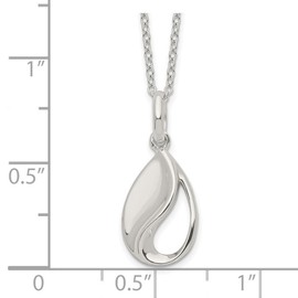 JewelryWeb 925 Sterling Silver Polished Teardrop Necklace 18 Inch Pendant-Necklace for Women
