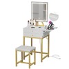 KAI-ROAD Small Makeup Vanity Desk with Lights - White Girls