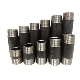 BLACK STEEL 1/4" Nipple Set: Pipe Sizes Close - 6" Pack malleable iron HQ